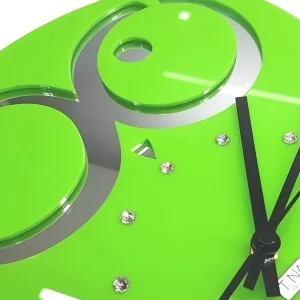 detajli zelene stenske ure sova swarovski tinadesign