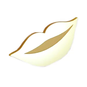 pearl zlata broska z motivom ustnic tina design