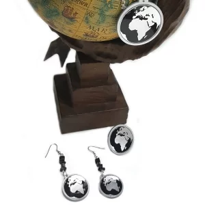 srebrna kolekcija earth na globusu by tinadesign