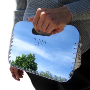 zrcalna mala pleksi torbica TinaDesign