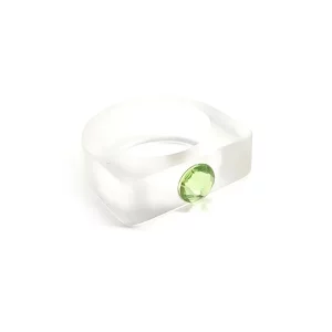 brusen top prstan z zelenim swarovski kristalom tinadesign by tinavehovar