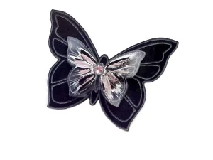 prstan z motivom crnega metulja 3D in kristalom Swarovski Tina Design