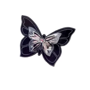 prstan z motivom crnega metulja 3D in kristalom Swarovski Tina Design