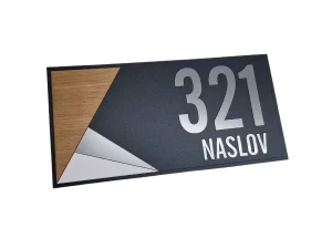 hisna stevilka na tablici z lesom Tina Design