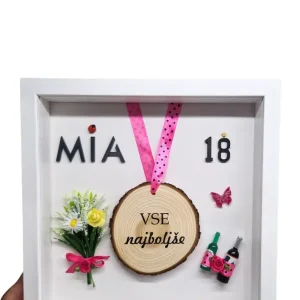 3d slika z medaljo vse najboljse za 18 let z imenom_tina design