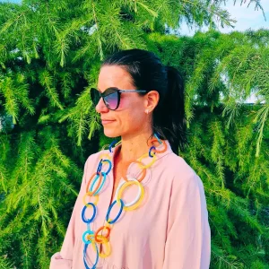 ogrlica bubbles soncni zahod na modelu tina design